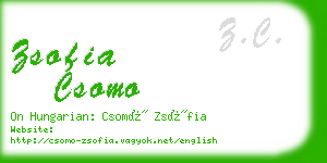 zsofia csomo business card